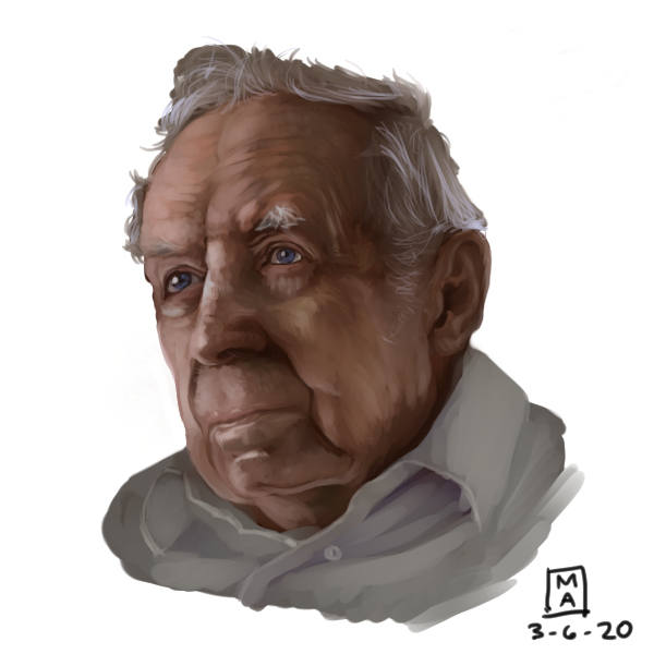 Digital portrait of an elderly man